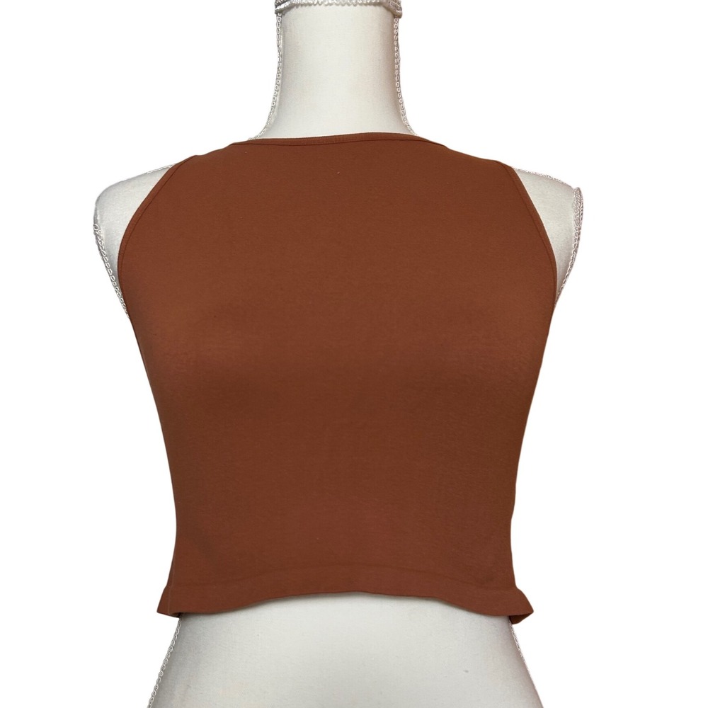 Free People Intimately‎ Cropped Tank Top Brown Size S Fitted Stretch Layering